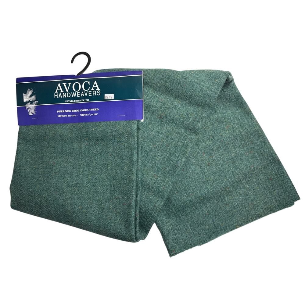 NEW Avoca Handweavers Pure New Wool Shawl 30X60 Tweed Hunter Green Academia